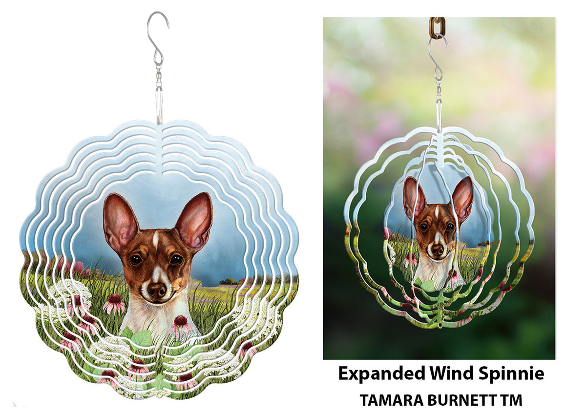 Toy Fox Terrier Chocolate Tri Wind Spinner