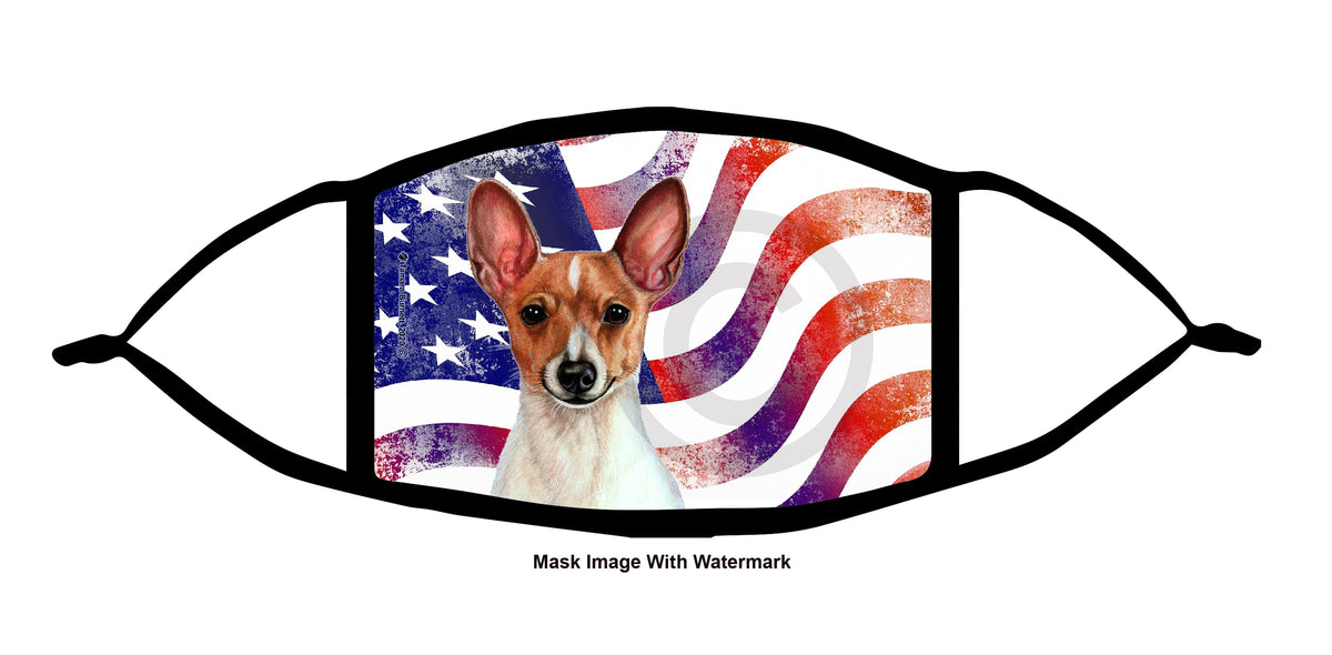 Toy Fox Terrier (Red and White) Face Mask