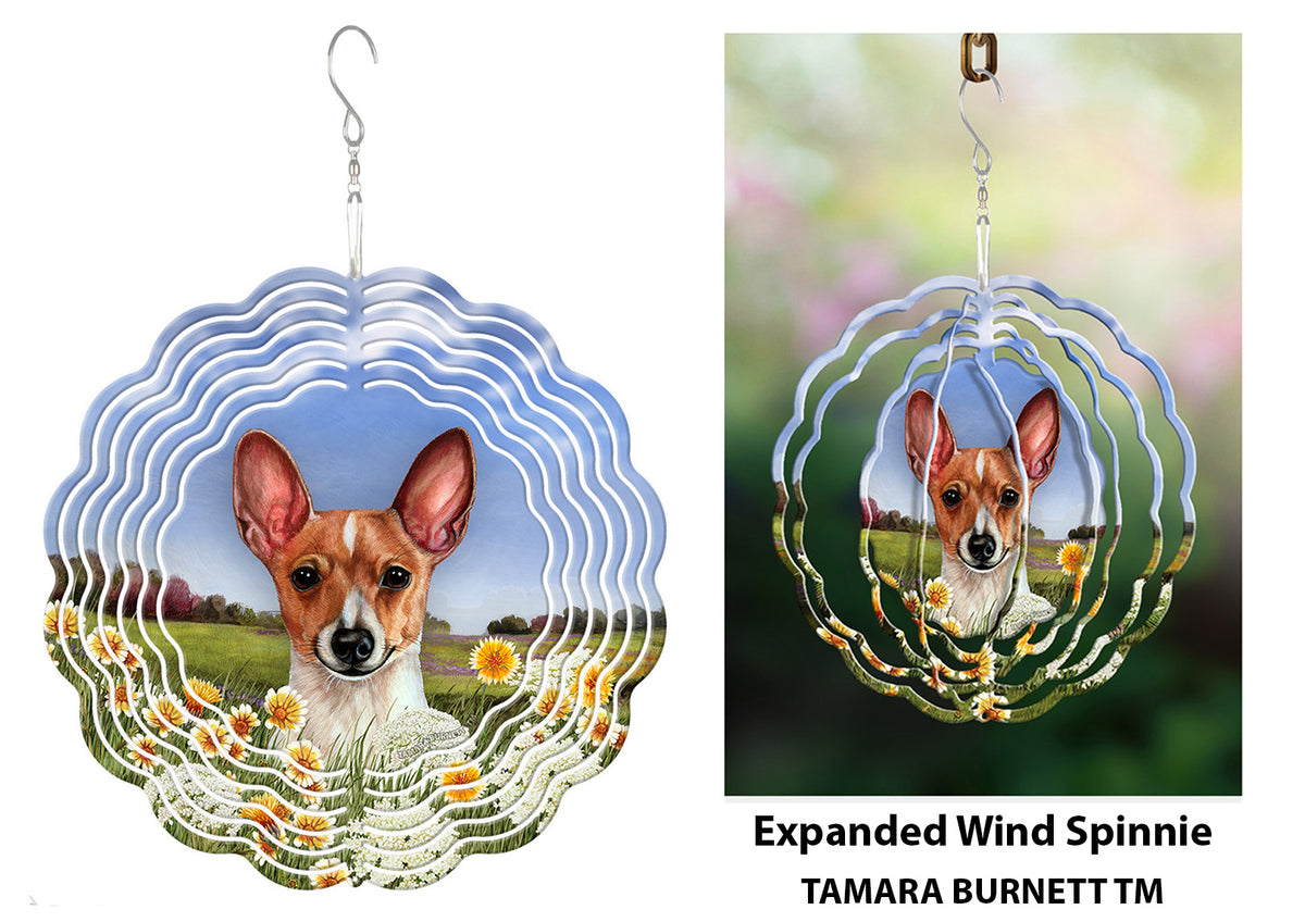 Toy Fox Terrier Red and White Wind Spinner
