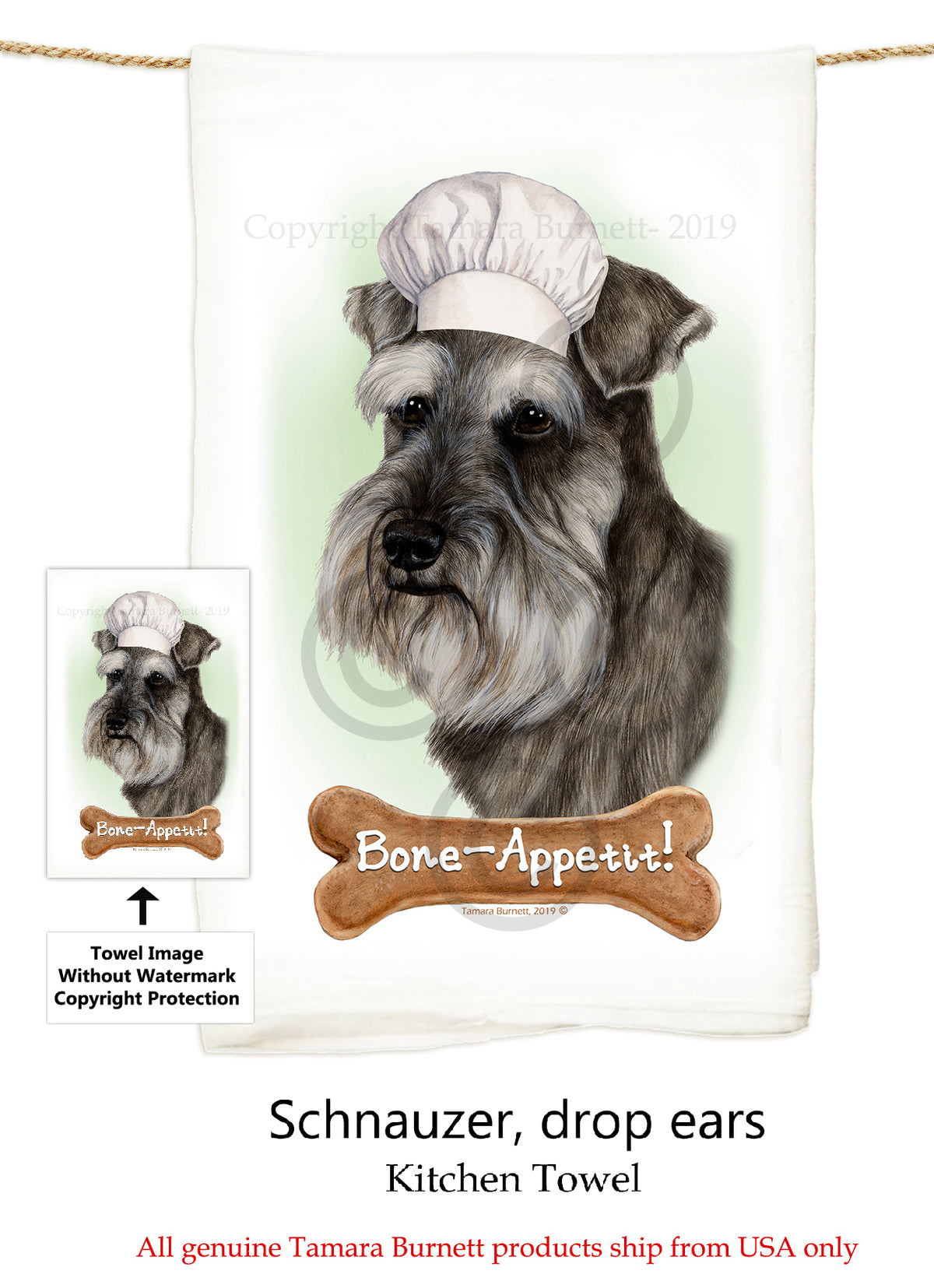 Schnauzer Flour Sack Towel