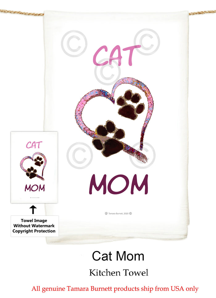 Cat Mom Flour Sack Towel