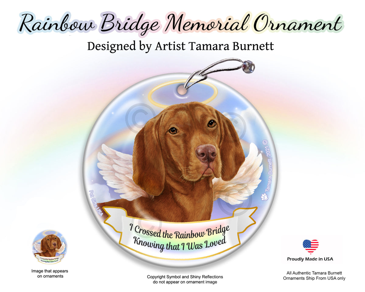 Vizsla Rainbow Bridge Memorial Ornament