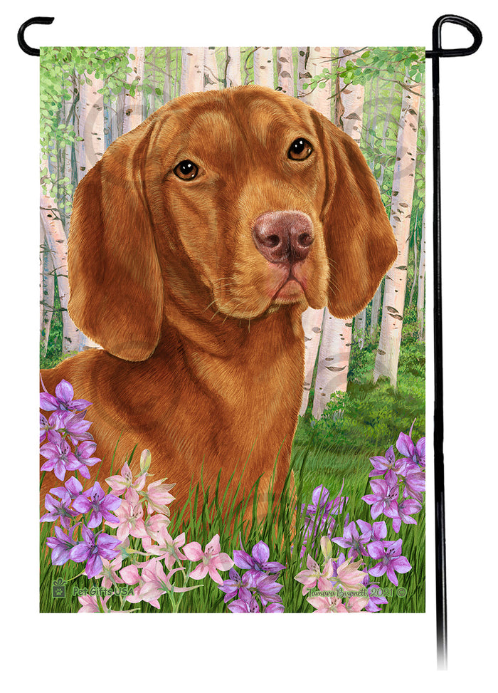 Vizsla Spring Flowers Garden Flags