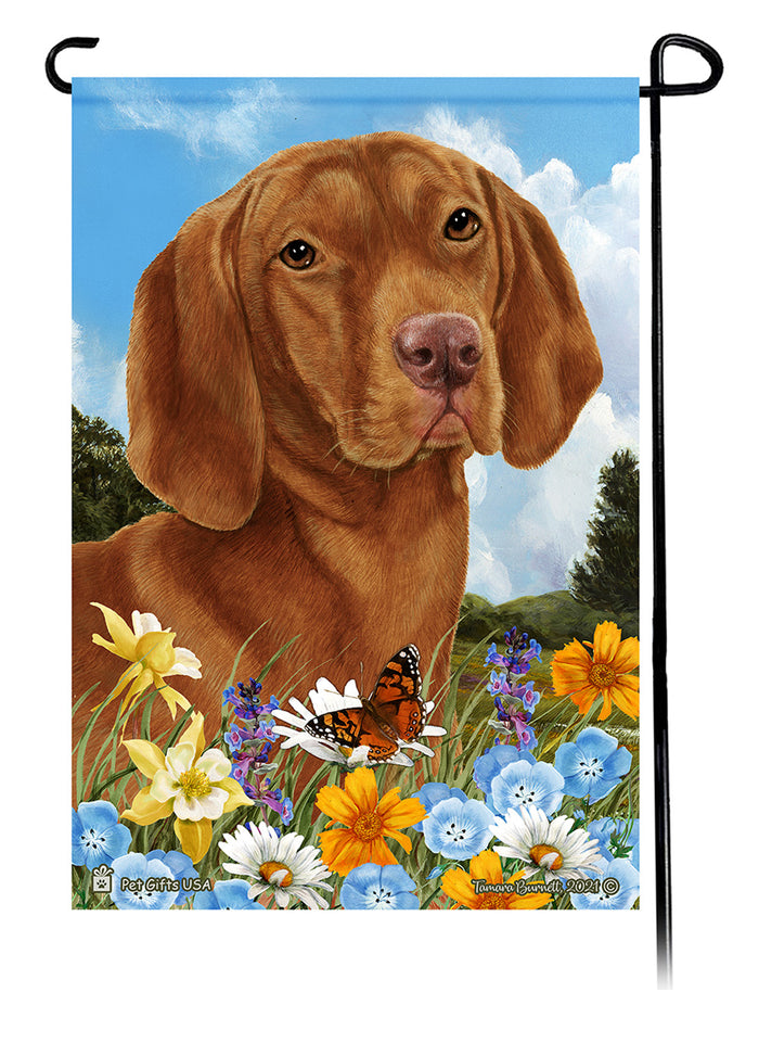 Vizsla Summer Flowers Garden Flags