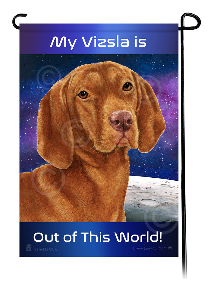 Vizsla Out Of This World Garden Flags