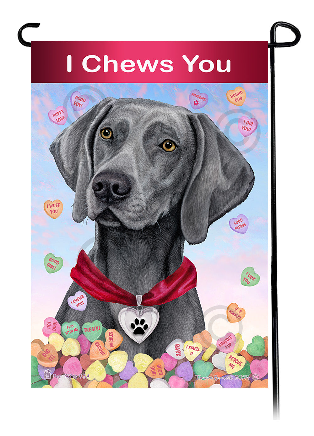 Weimaraner Valentine Sweetheart - Garden Flag