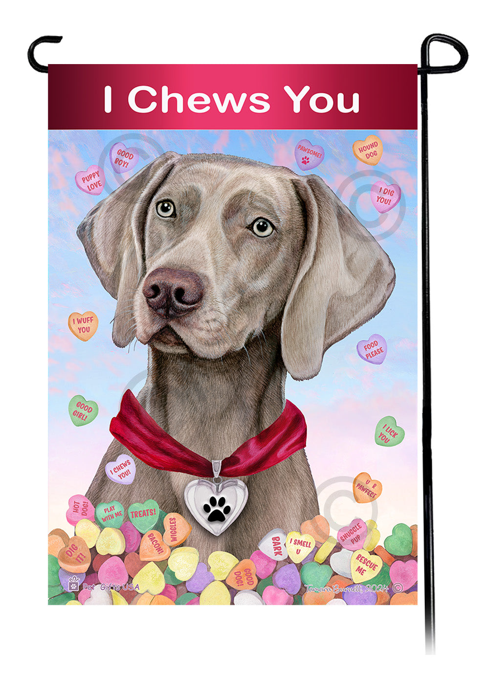 Weimaraner Valentine Sweetheart - Garden Flag