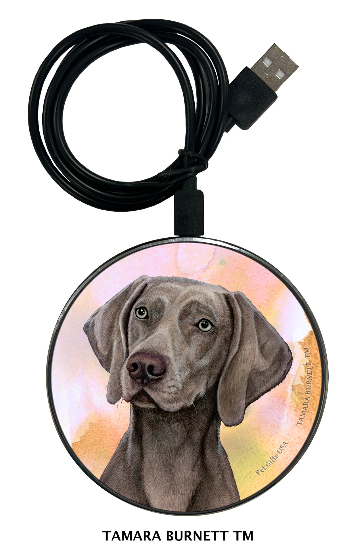 Weimaraner Mouse Grey Zoomies Wireless Charger