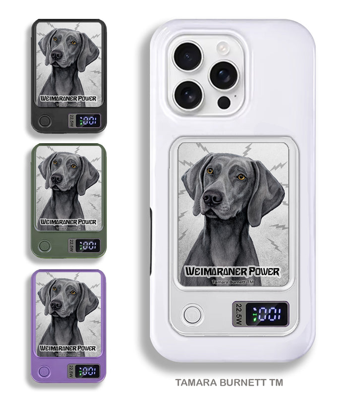 Weimaraner Light Blue Phone Bank Wireless Charger