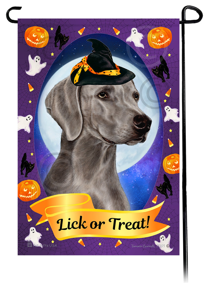 Weimaraner Halloween Howls Garden Flags