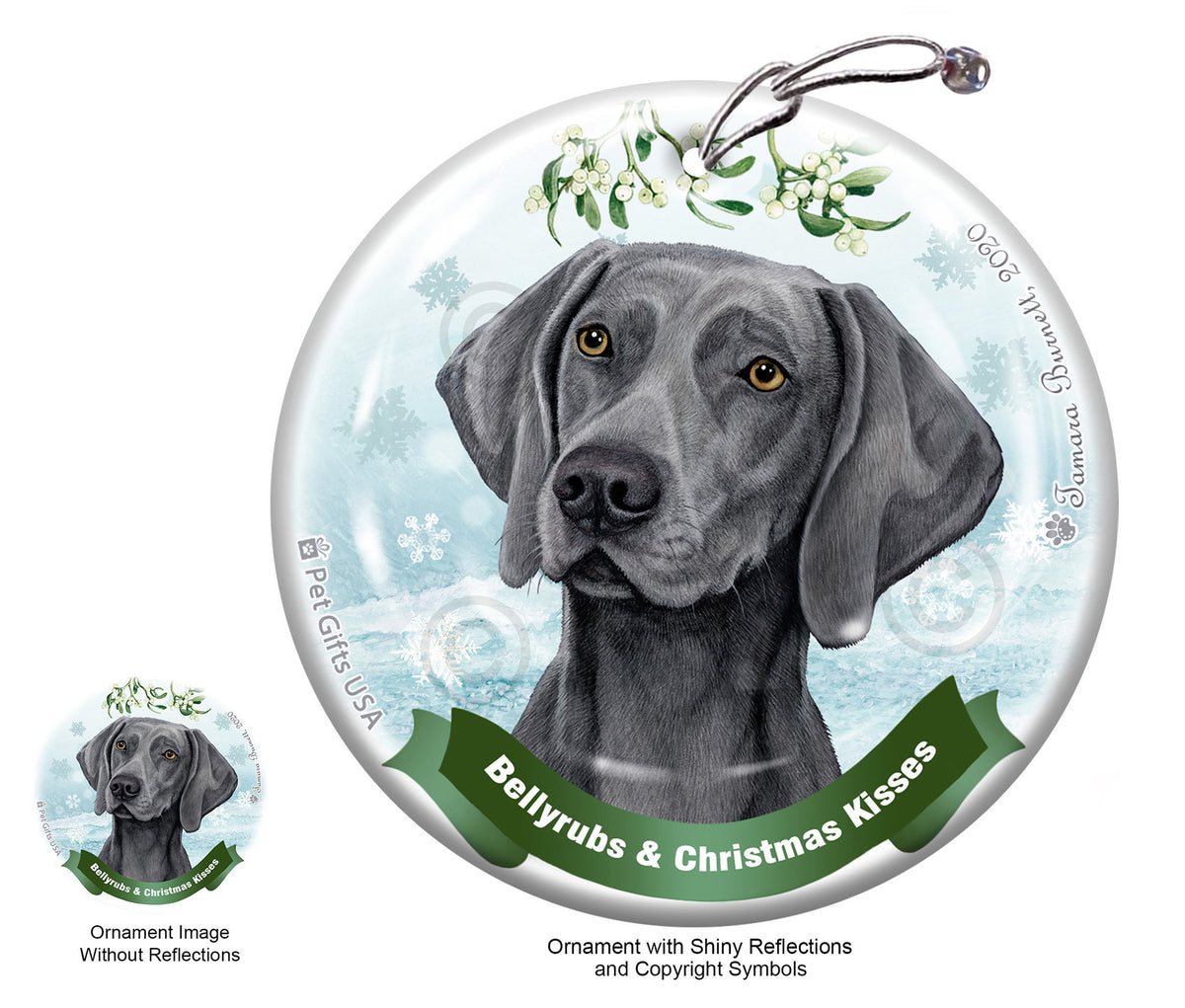 Weimaraner Light Blue Ornament
