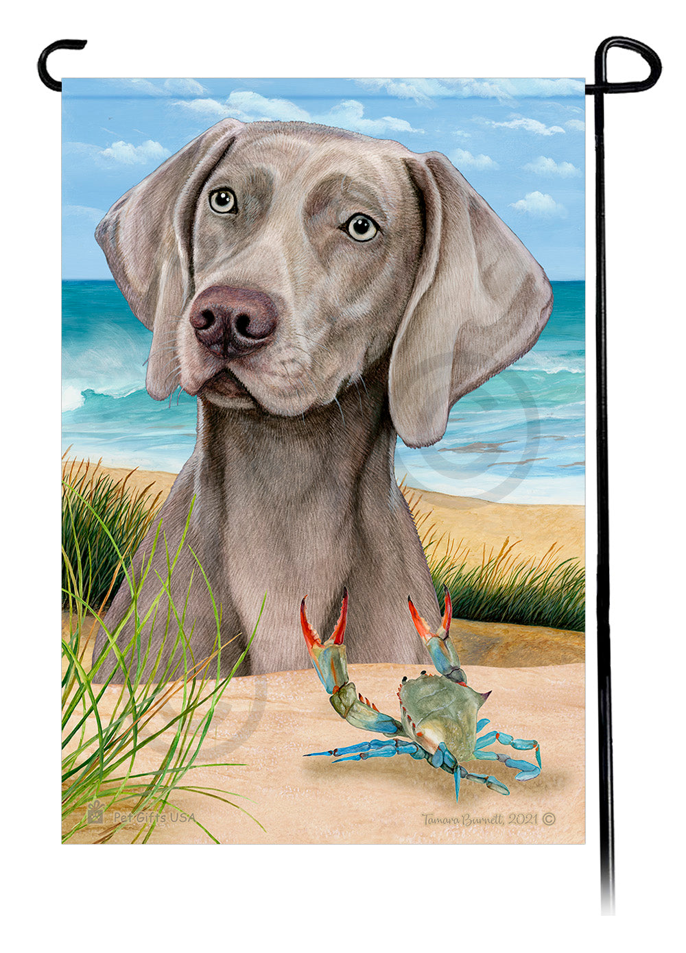 Weimaraner Summer Flowers Garden Flag