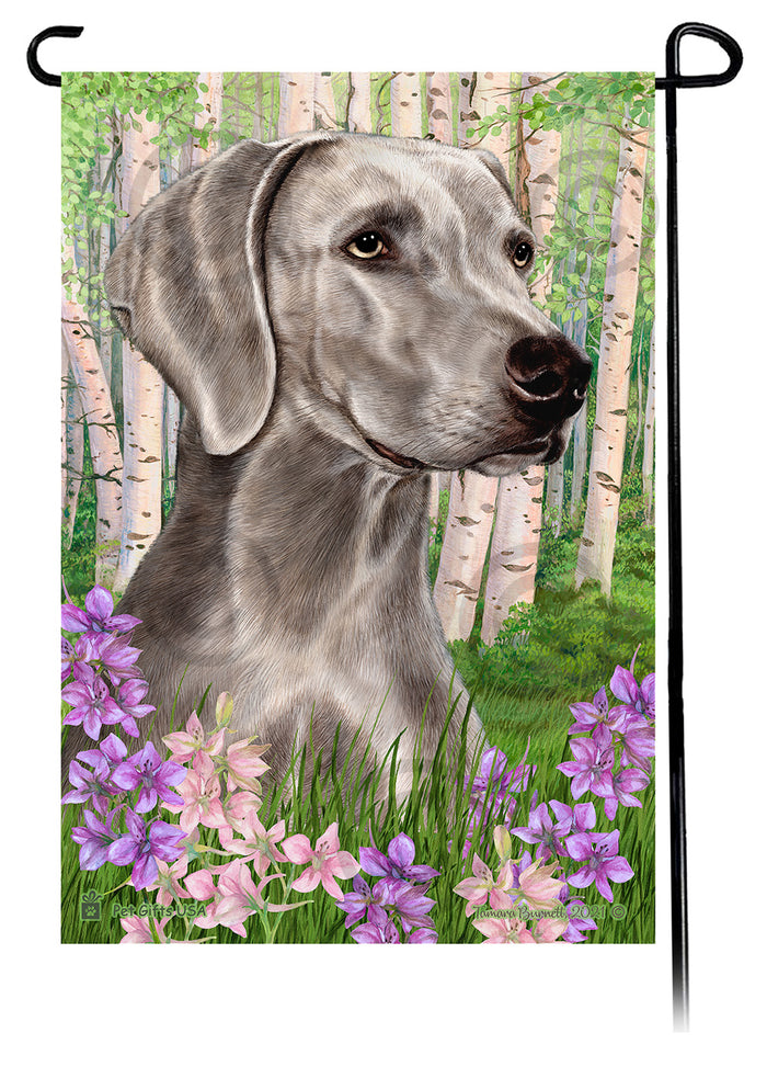 Weimaraner Spring Flowers Garden Flags