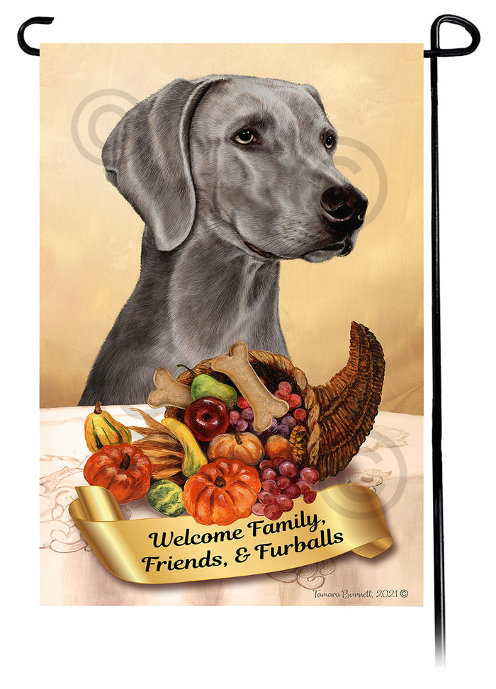 Weimaraner Thanksgiving Garden Flags
