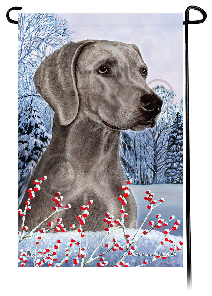 Weimaraner Winterberries Garden Flags