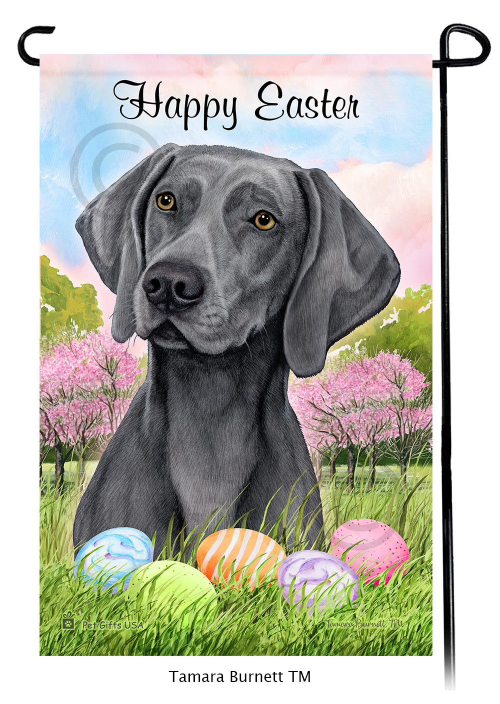 Weimaraner Happy Easter - Garden Flag