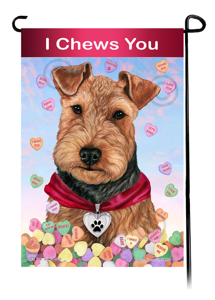 Welsh Terrier Valentine Sweetheart Garden Flags
