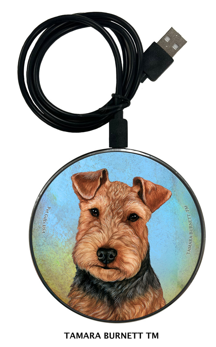 Welsh Terrier Black and Tan Zoomies Wireless Charger