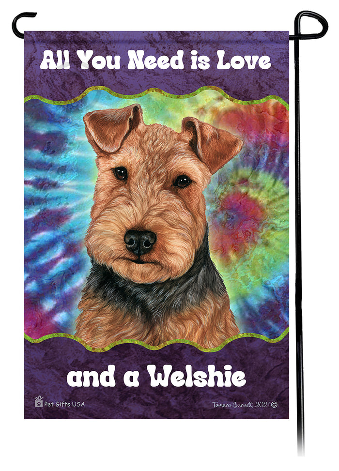 Welsh Terrier All You Need Is Love Garden Flags