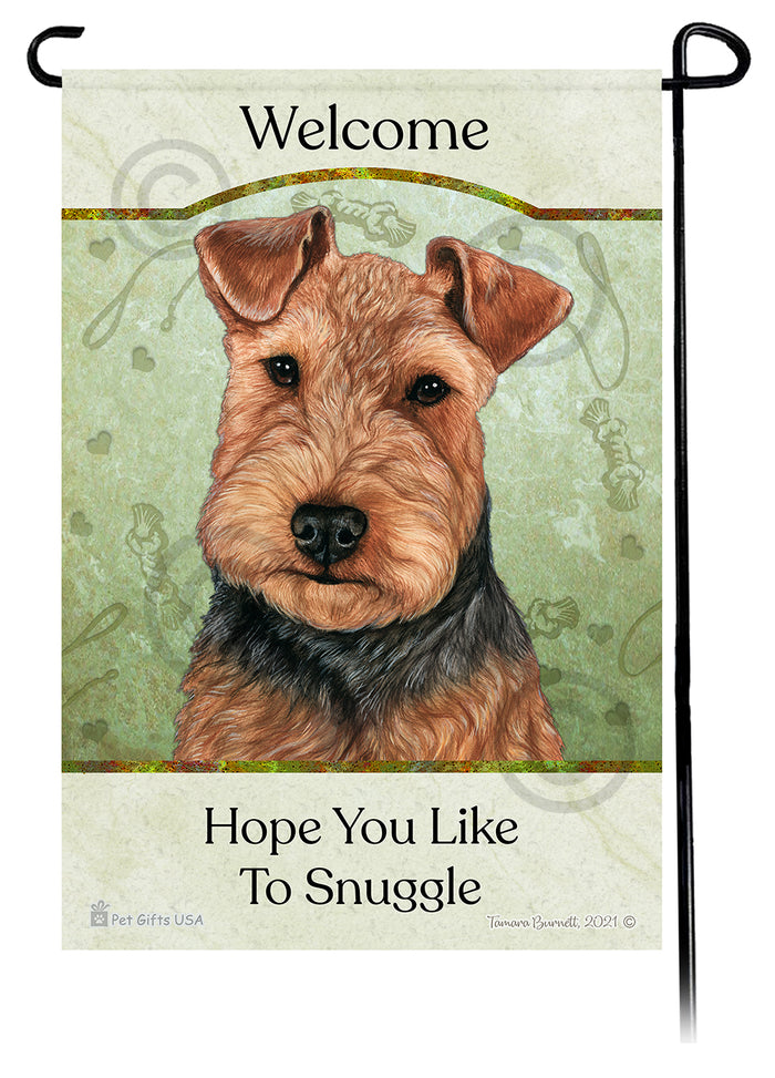 Welsh Terrier Hope You Like To Snuggle Garden Flags