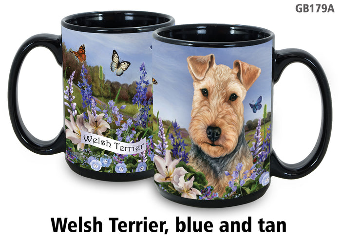 Welsh Terrier Blue & Tan - Garden Party Fun Mug 15 oz