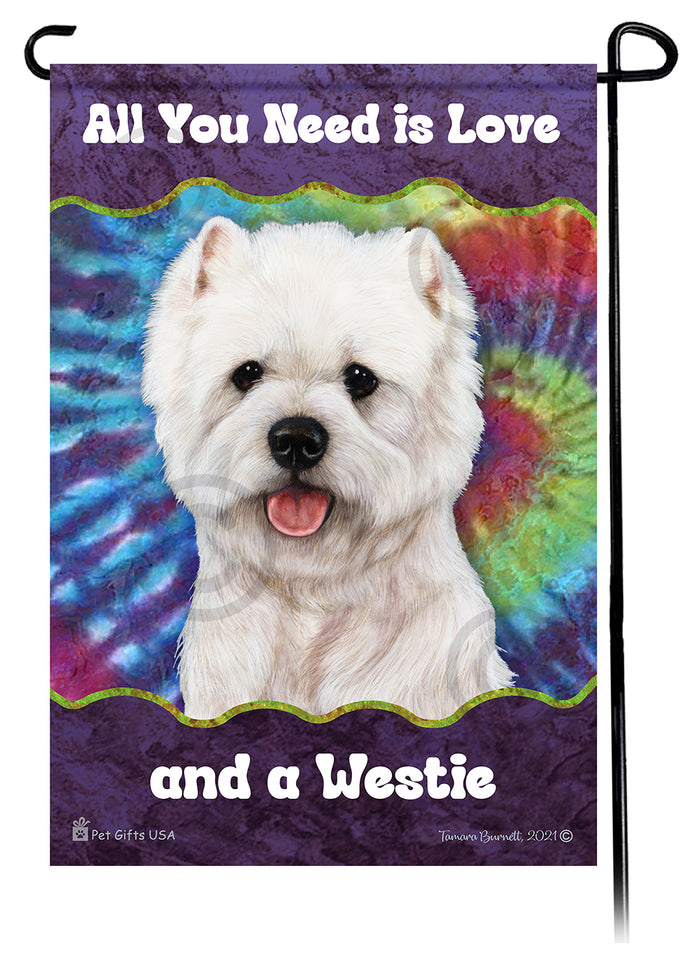 West Highland Terrier All You Need Is Love Garden Flags
