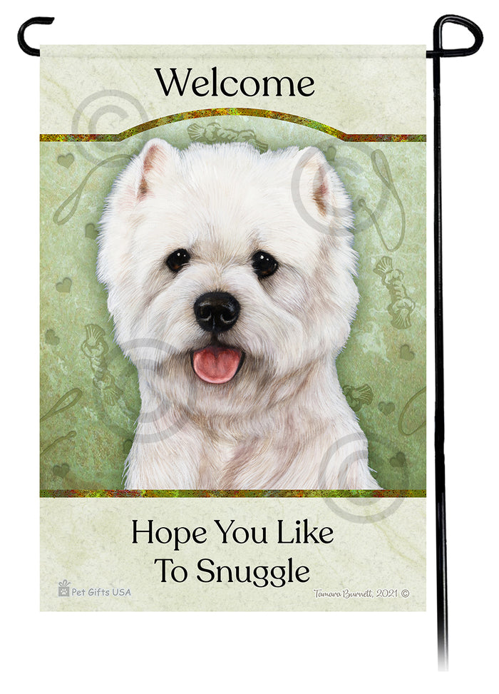 West Highland Terrier Hope You Like To Snuggle Garden Flags