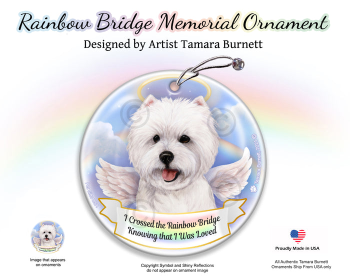 Westie Rainbow Bridge Memorial Ornament