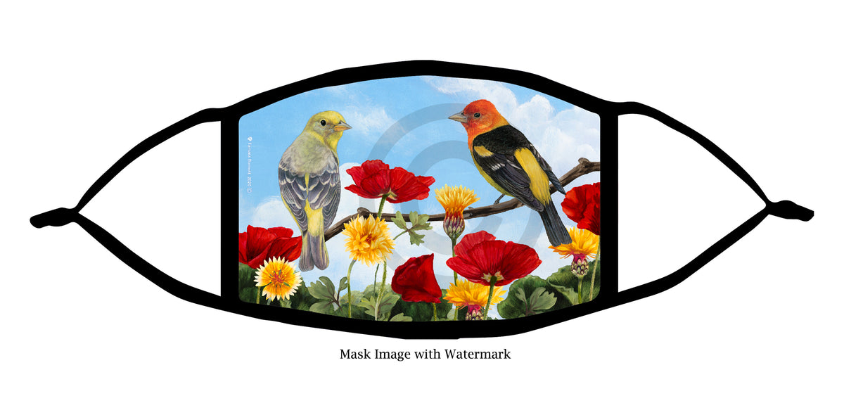 Western Tanager Face Mask