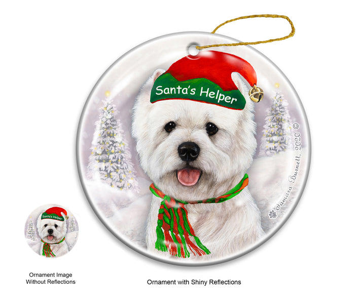 Westie - Santa's Helper Ornament
