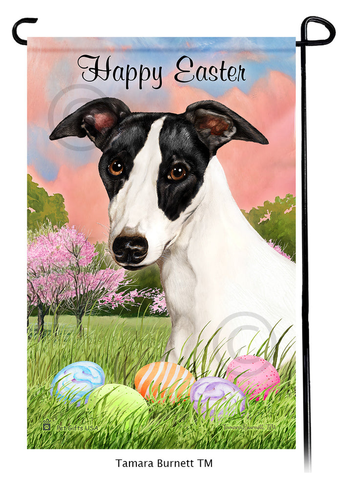 Whippet Happy Easter Garden Flags