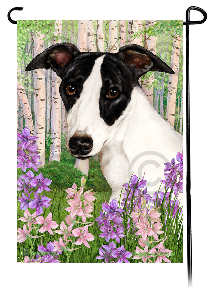 Whippet Spring Flowers Garden Flags