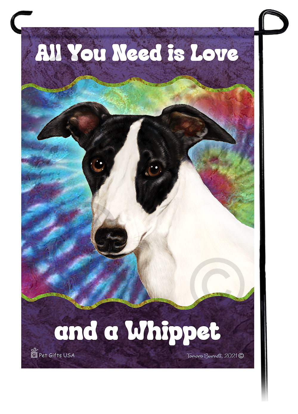 Whippet All You Need Is Love Garden Flags