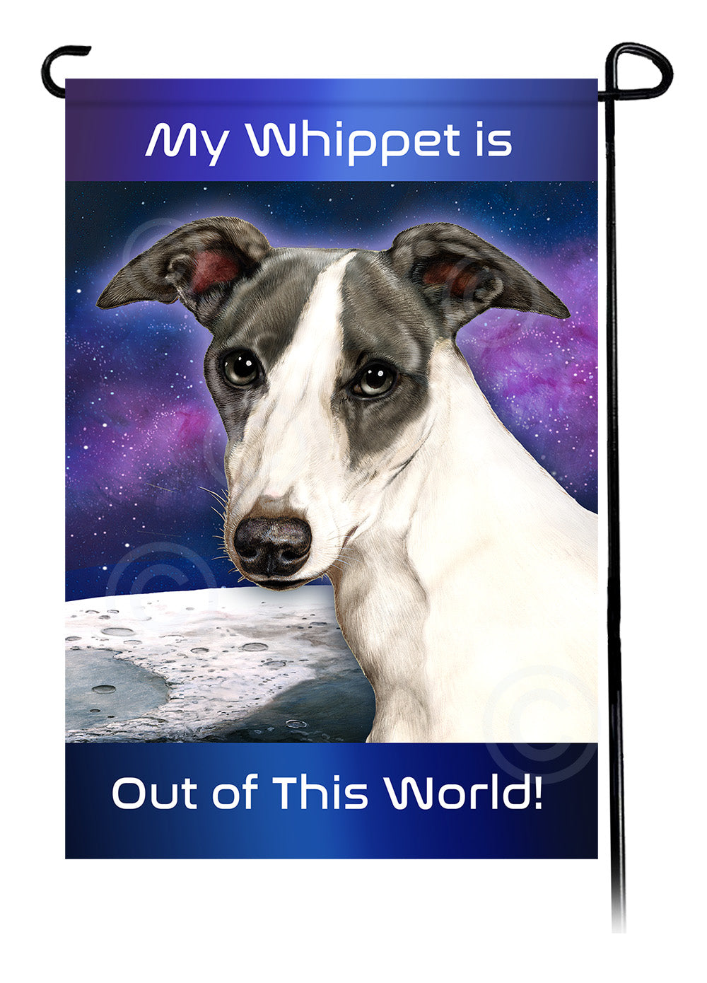 Whippet Out Of This World - Garden Flag