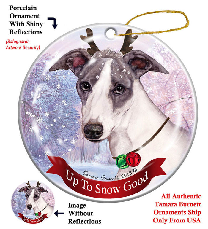 Whippet - Up To Snow Good Ornament