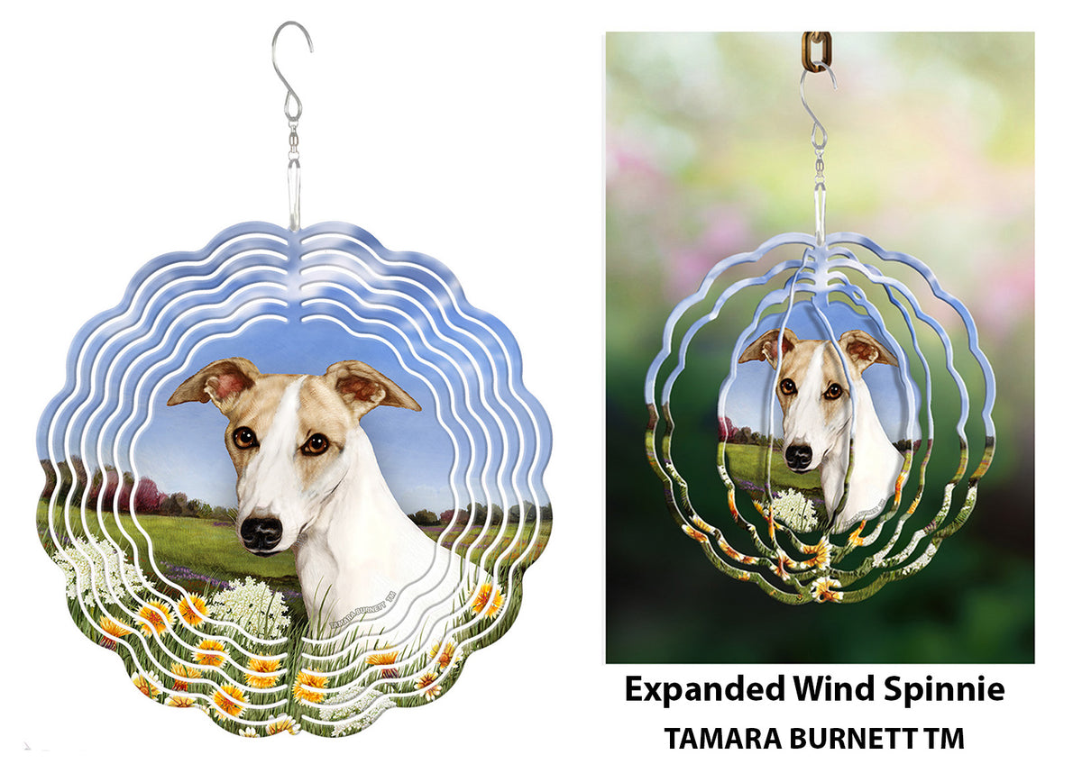 Whippet Fawn and White Wind Spinner