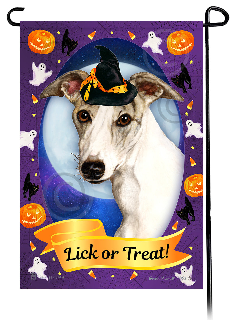 Whippet Halloween Howls - Garden Flag