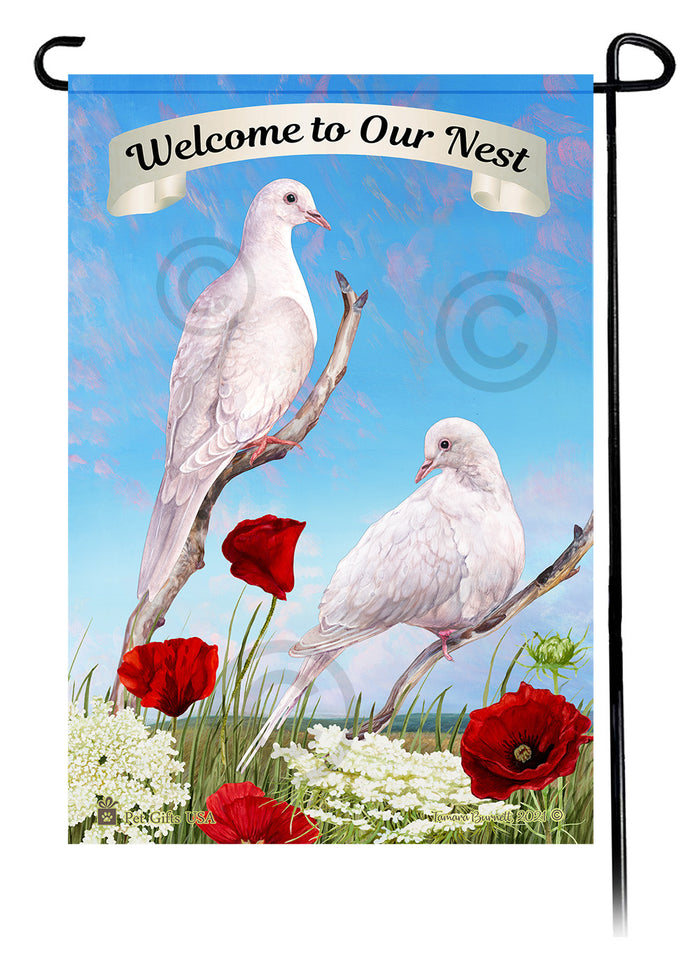 White Doves Wild Bird & Wildlife Garden Flags