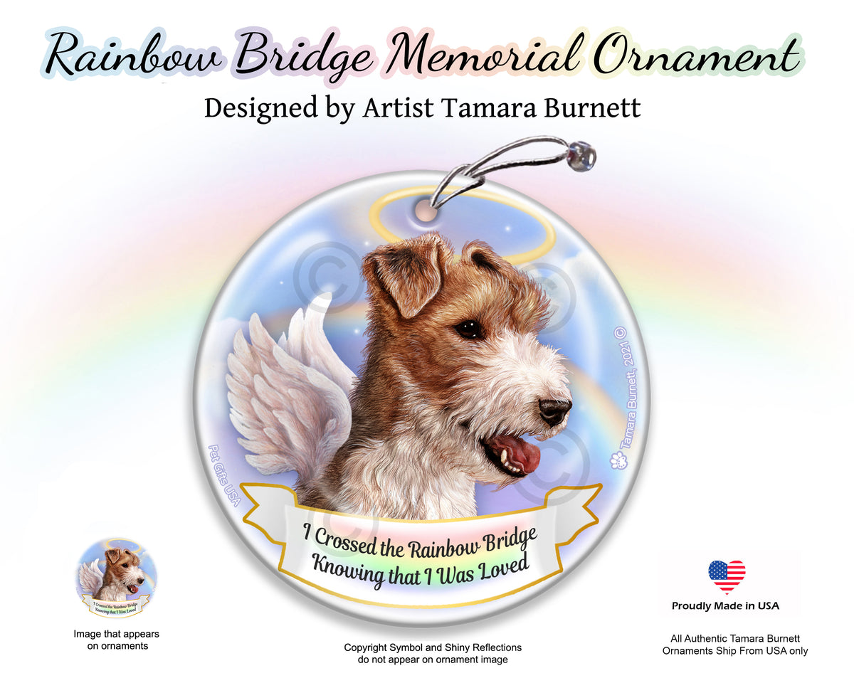 Wirehaired Fox Terrier Rainbow Bridge Memorial Ornament