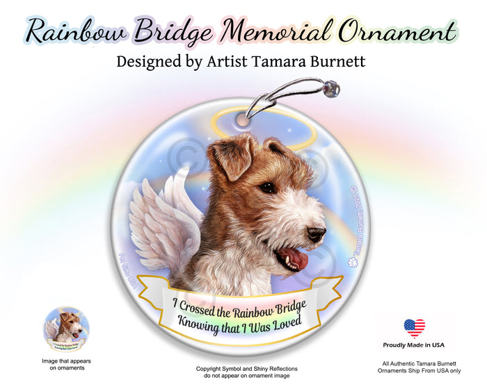 Wirehaired Fox Terrier Rainbow Bridge Memorial Ornament