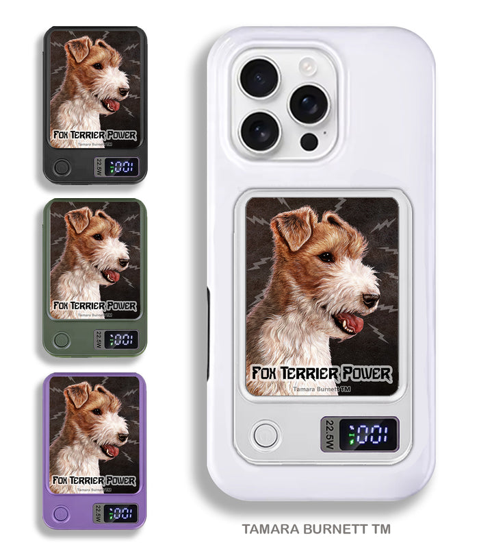 Wirehaired Fox Terrier Phone Bank Wireless Charger