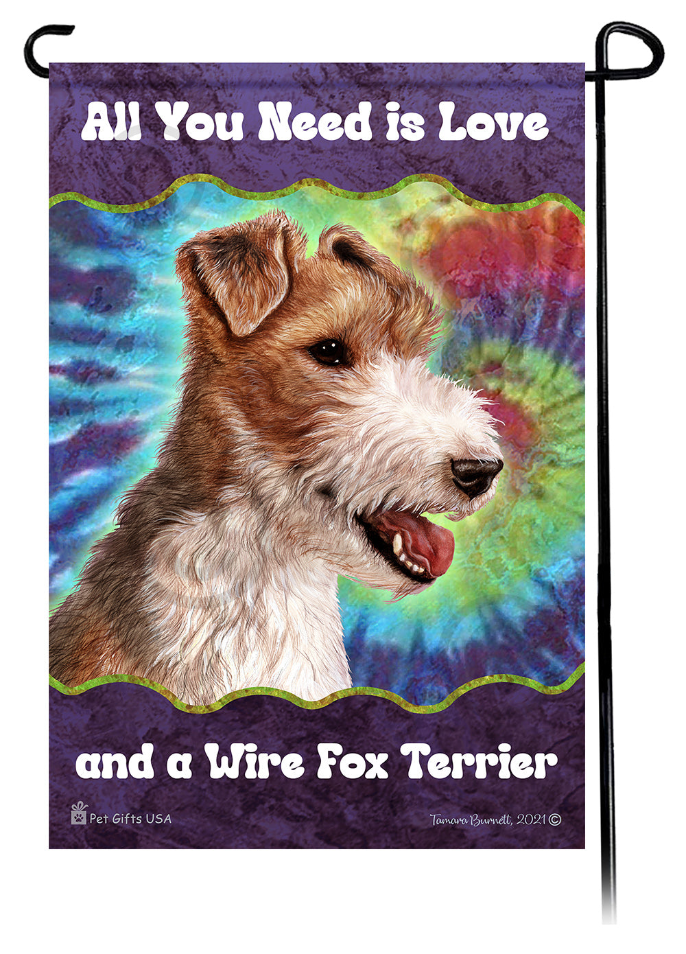 Fox Terrier All You Need Is Love Garden Flag