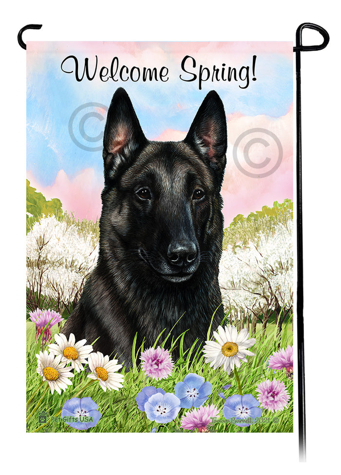 Belgian Malinois Welcome Spring Garden Flags