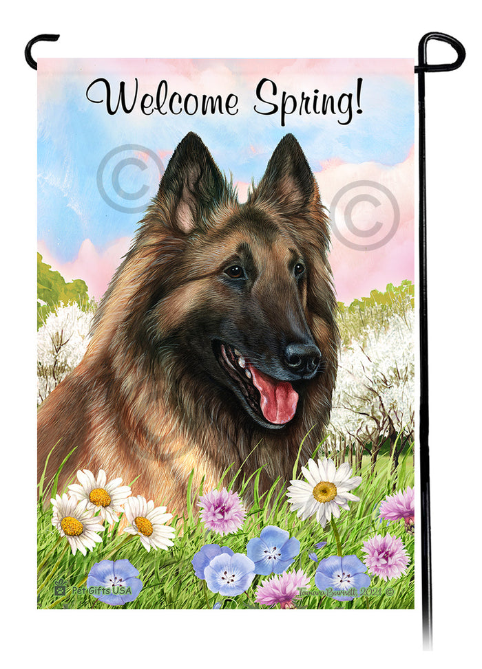 Belgian Tervuren Welcome Spring Garden Flags