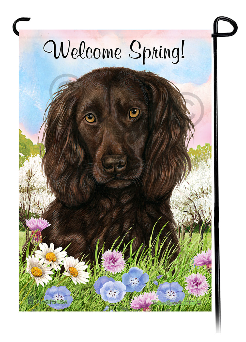 Boykin Spaniel Welcome Spring - Garden Flag