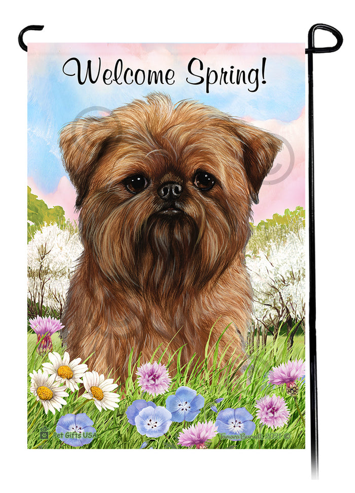 Brussels Griffon Welcome Spring Garden Flags