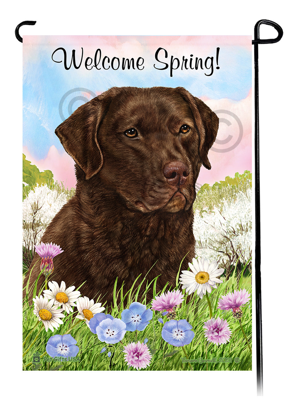 Chesapeake Bay Retriever Welcome Spring - Garden Flag