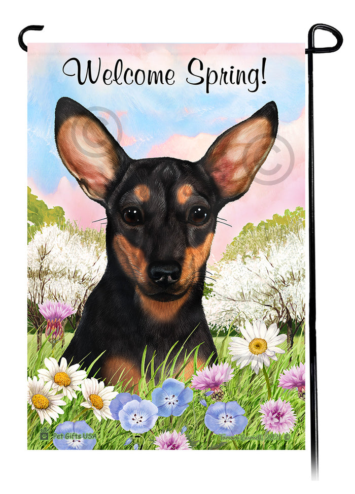 Chiweenie Welcome Spring Garden Flags