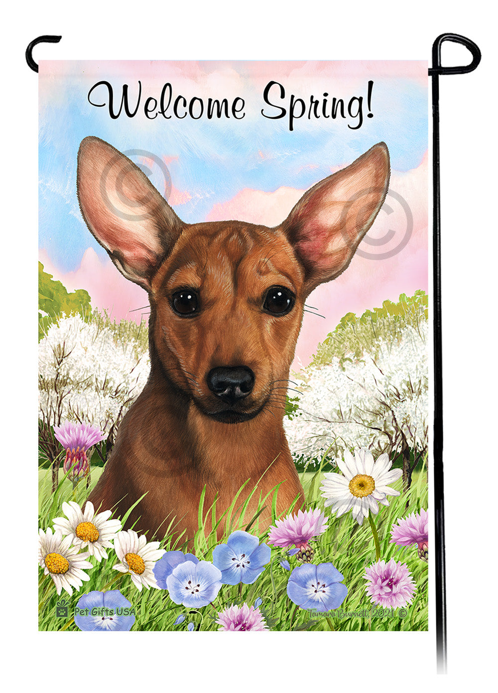 Chiweenie Welcome Spring - Garden Flag
