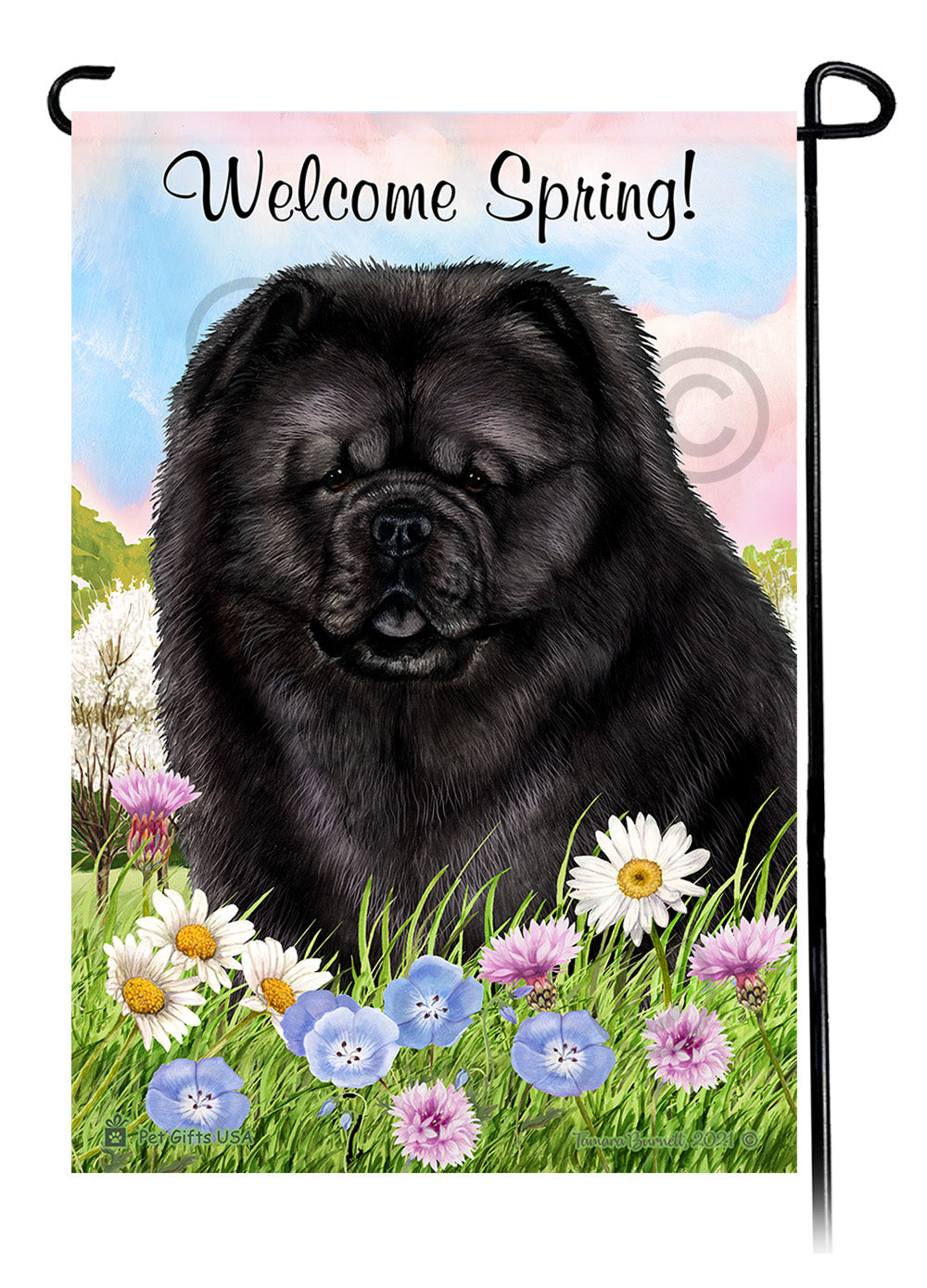 Chow Chow Welcome Spring Garden Flags